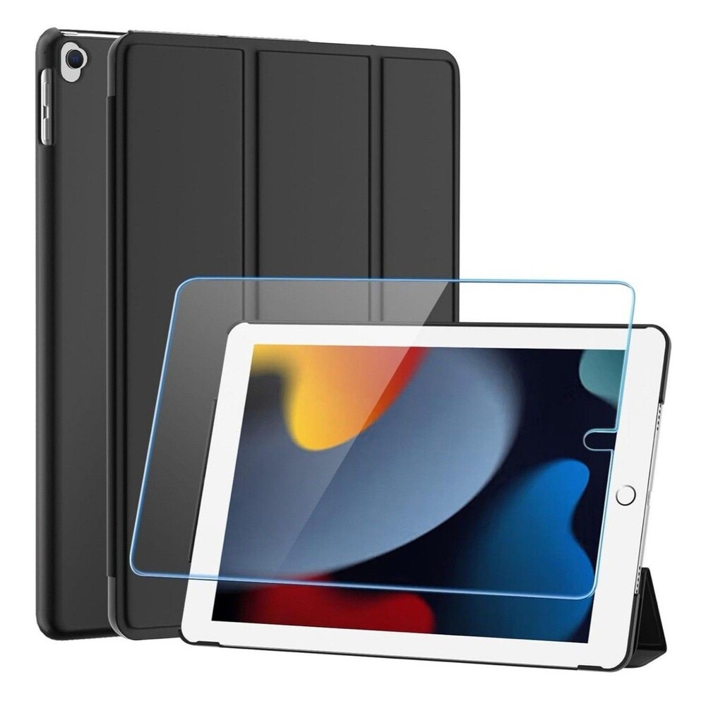 SUPFINE for 10.2 Inch Ipad 9Th Generation Case2021,with [ Glass Screen Protector